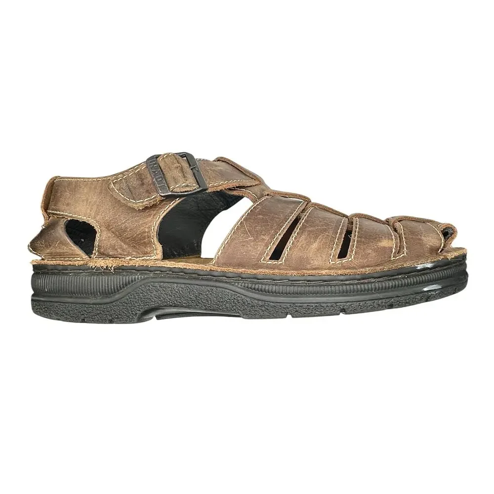 NAOT | Men | Julius Brown Leather Fisherman Buckle Strap Sandals | EU 46 US 13